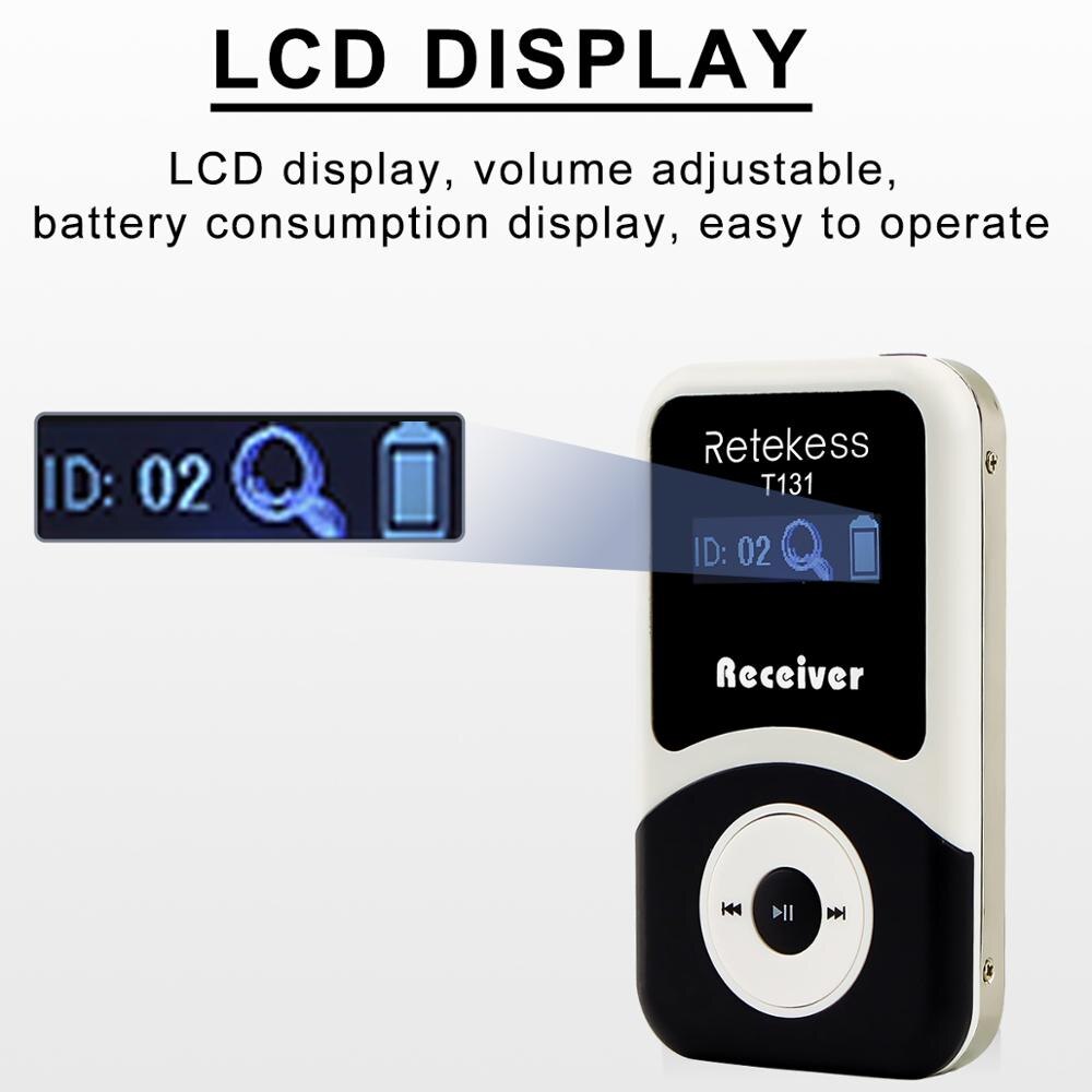 Retekess T131 Wireless Receiver for Tour Guide system Simultaneous Translation Interpretation Teaching System Meeting Church