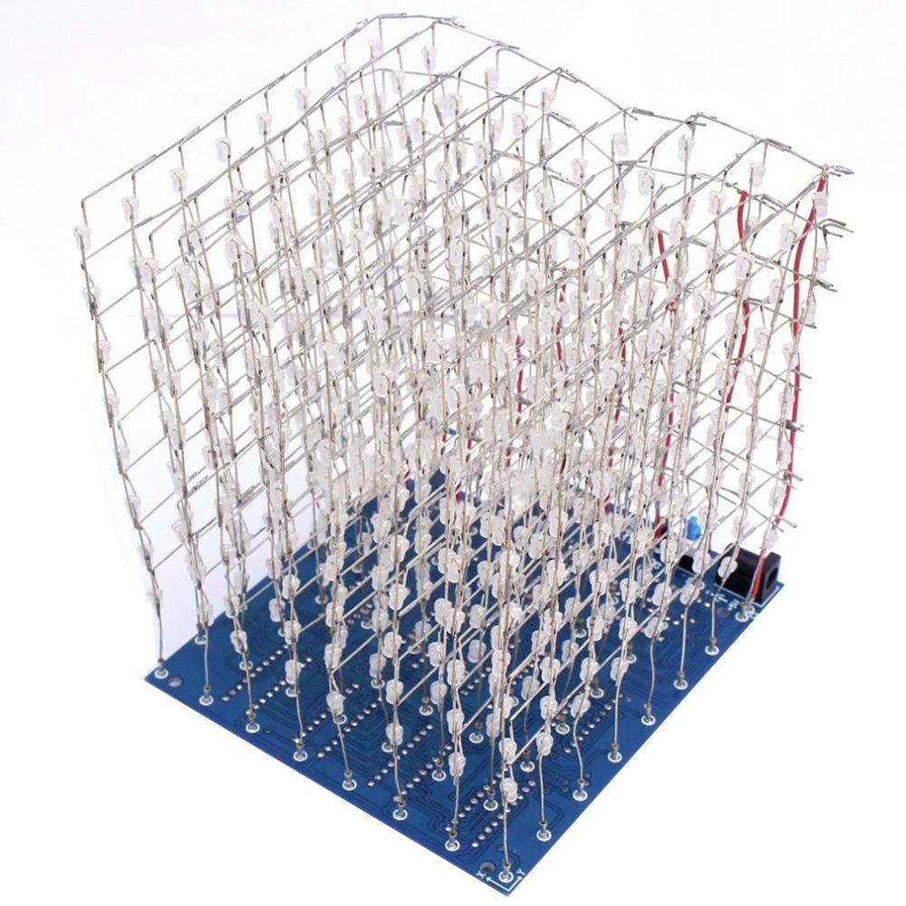 3d led cube 8x8x8 lumière nouveaux articles PCB conseil nouveauté nouvelles bleu carré kit de bricolage 3mm