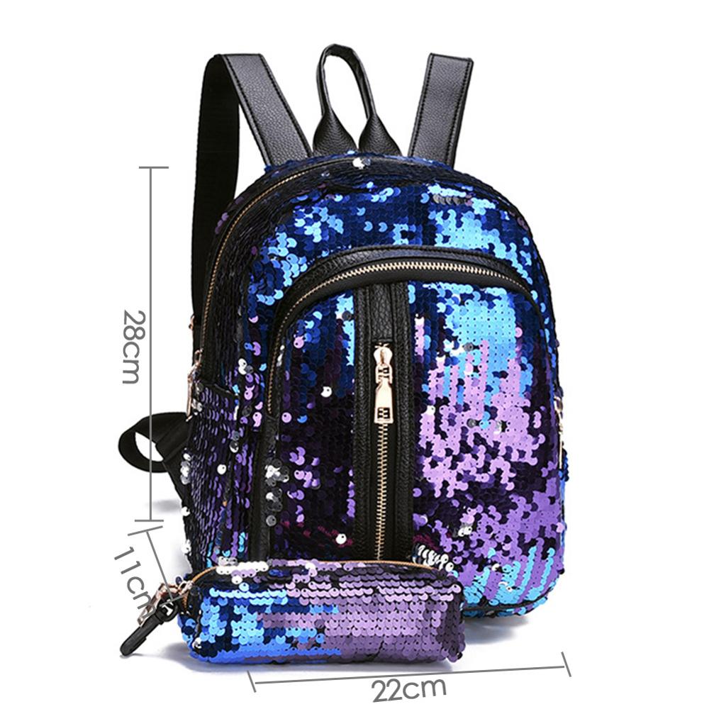 Women Shining Sequins Backpacks Student School Bag for Teenage Girls Large Capacity Travel Rucksack Pack velvet Shoulder Bag