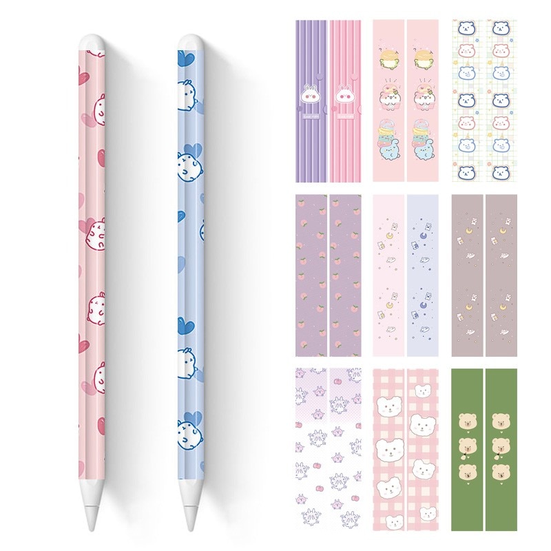 Magisk haj sød tegnefilm kanin bjørn ultra tynd 3m pvc film etui skin tape klistermærke til æble blyant 2 stylus