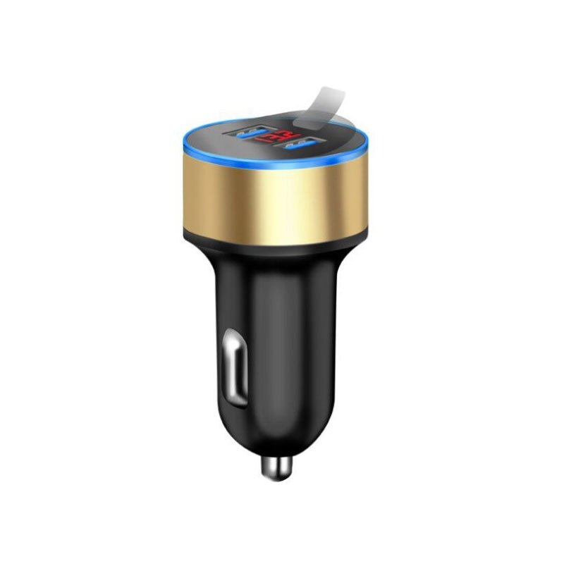 Universele Dual Usb Car Charger 3.1A 5V Met Led Display Telefoon Auto-Oplader Voor Xiaomi Samsung S8 Iphone X 8 Plus Tablet A2: Gold