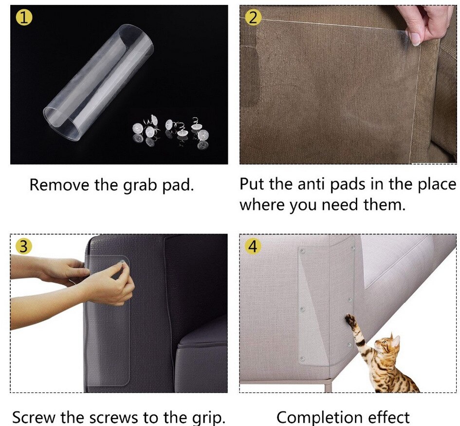 Pet Cat Scratch Deterrent Tape Cat Couch Protectors Furniture Scratch Guards Sofa Protection Pads Furniture Guard