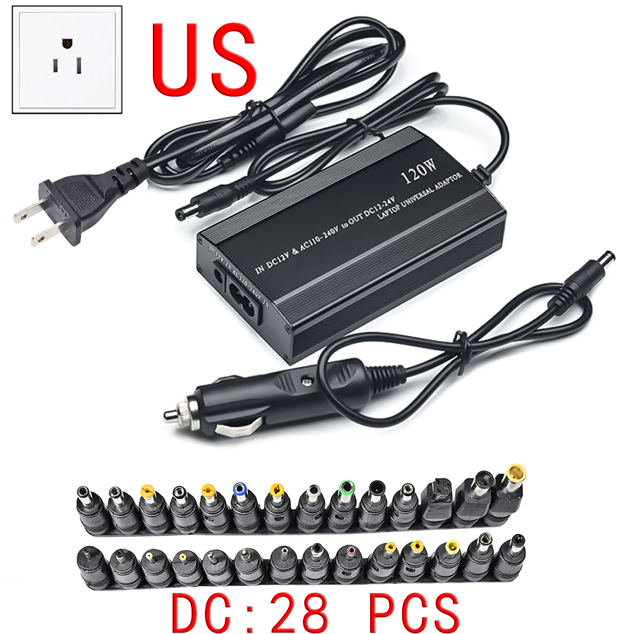 Multifunktionales Laptop-Netzteil, Autoladegerät, Computer-Adapter, 120 W, einstellbare Spannung für HP ASUS LENOVO ACER IBM: Blau