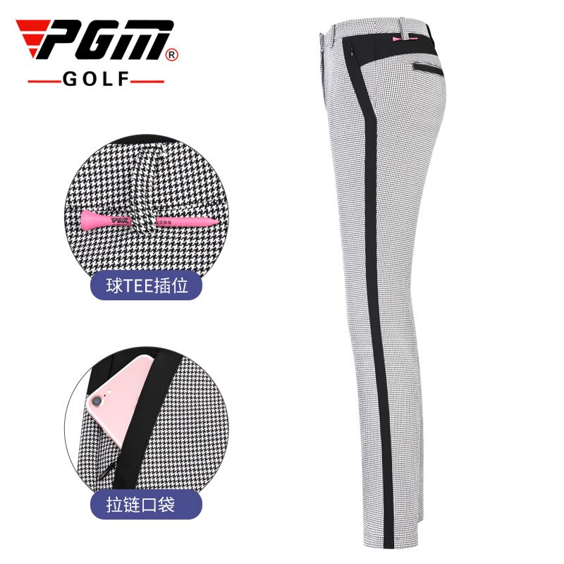 PGM-Pantalones deportivos a cuadros para mujer, ropa de Golf para otoño e invierno, pantalón de chándal ajustado y cálido, de cintura alta, se puede poner una camiseta de Golf