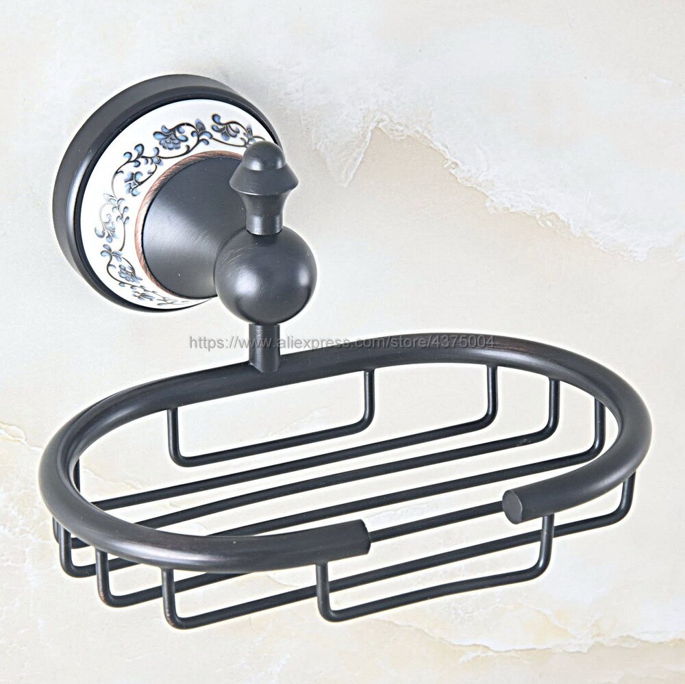 Vaisselle à savon en Bronze frotté à l&#39;huile avec porte-savon en céramique, panier à savon en cuivre, accessoires de salle de bains, ensemble de matériel de bain Nba757