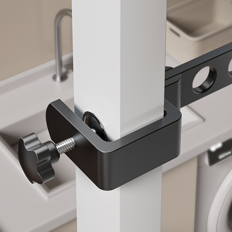 Perchero plegable negro para ropa, perchas para colgar en la pared, tendedero, ahorro de espacio, organización de ropa de aluminio FR3032