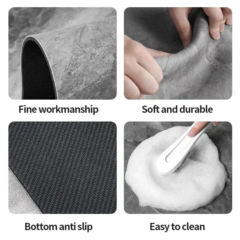 Cartoon huisdierpootjes mat, diatomeeënmodder, superabsorberende vloermatten voor voerbak, toilet, sneldrogende antislip badkamermat, huistapijt