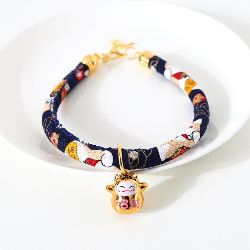 Collier pour chat, Super mignon, Style japonais, Shiba Inu, pour chien, avec clochette, accessoires, pendentif: Navy Shiba Inu / 20-25