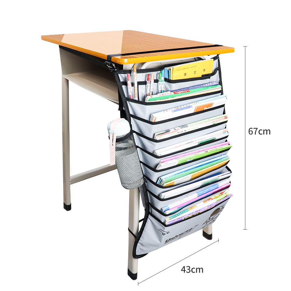 11 Pockets Adjustable Students Stationery Organizer Classroom Office Hanging Book Bag Desk Files Pen Storage Bag Organizers