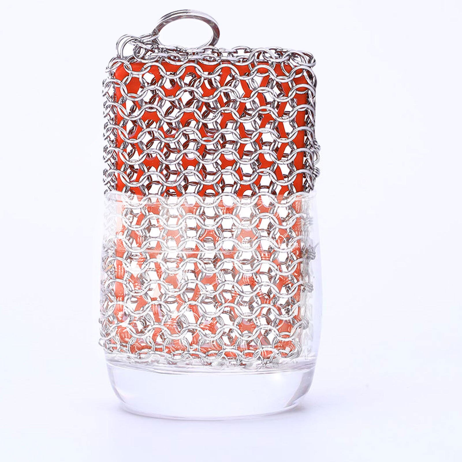 Cast Iron Cleaner & Emery Silicone Chainmail Scrubber Stainless Steel Scraper Steel Rust Remover Scraper Kit Cleaning Tools#g30