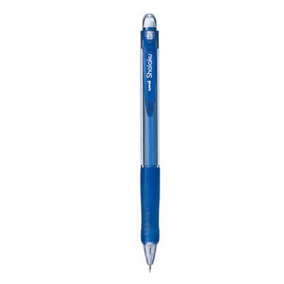 Japansk uni  m5-100 automatisk penna 0.5mm studentaktivitetspenna med gummifärg transparent stavgodis 5 färg: Blå