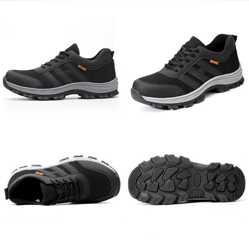 Herenschoenen, steekwerende, doordringende gasbesparende schoenen, heren werkschoenen, vliegende geweven casual werkschoenen, stalen neus, werkschoenen