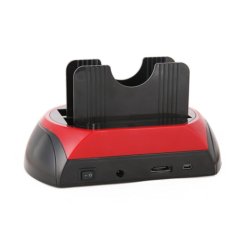 HDD Case 2-Dock Dual Bay Hard Disk Drive HDD Docking Station e-SATA Card Reader USB Hub Enclosure Station