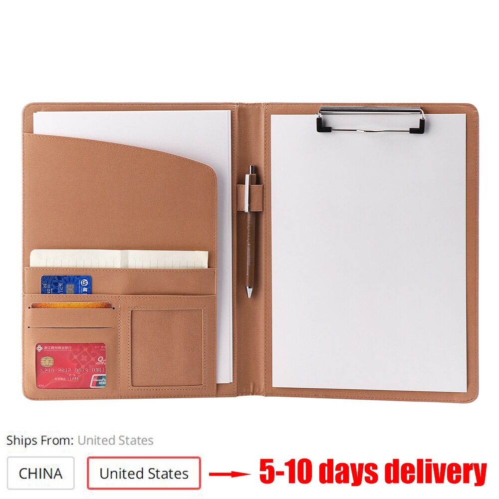 A4 PU Leather File Folder With Calculator Multi-function Business Document Pads Manager Portfolio Office Supplies