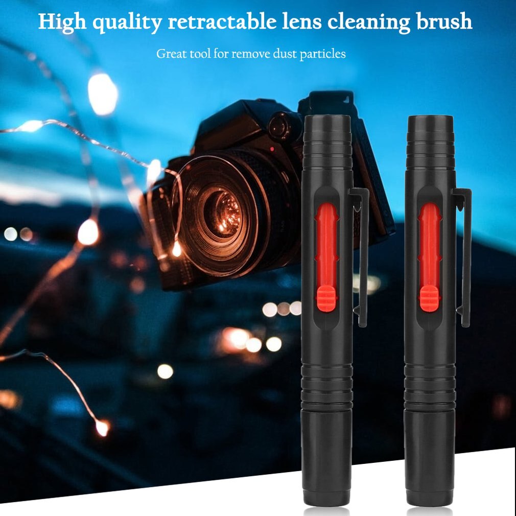 2Pcs Onleny Camera Lens Cleaning Pen Dust Cleaner Brush Kit Voor Dslr Camera Lens Intrekbare Borstel Lens Pen