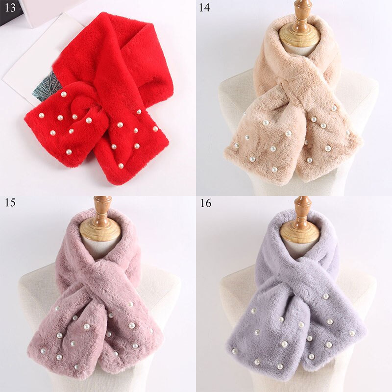 Imitatiebont warme dames sjaal winter dikke snood sjaal imitatiebont zachte sjaals effen kleur kraag sjaal voor dames