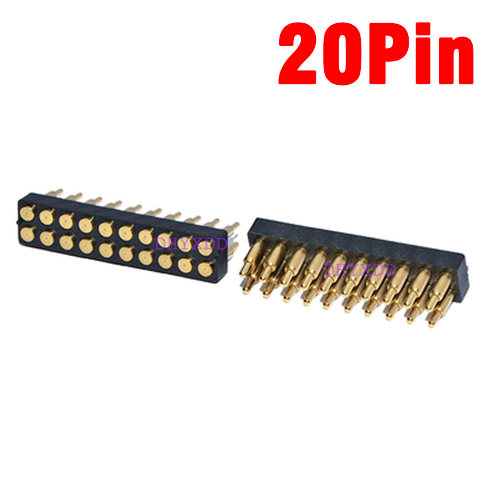 1pcs Male Spring Loaded Pogo Pin Connector 4 6 8 10 12 14 16 20 Pin Dual Row Surface Mount SMT DIP Height 7.0mm Pitch 2.54 mm: Orange