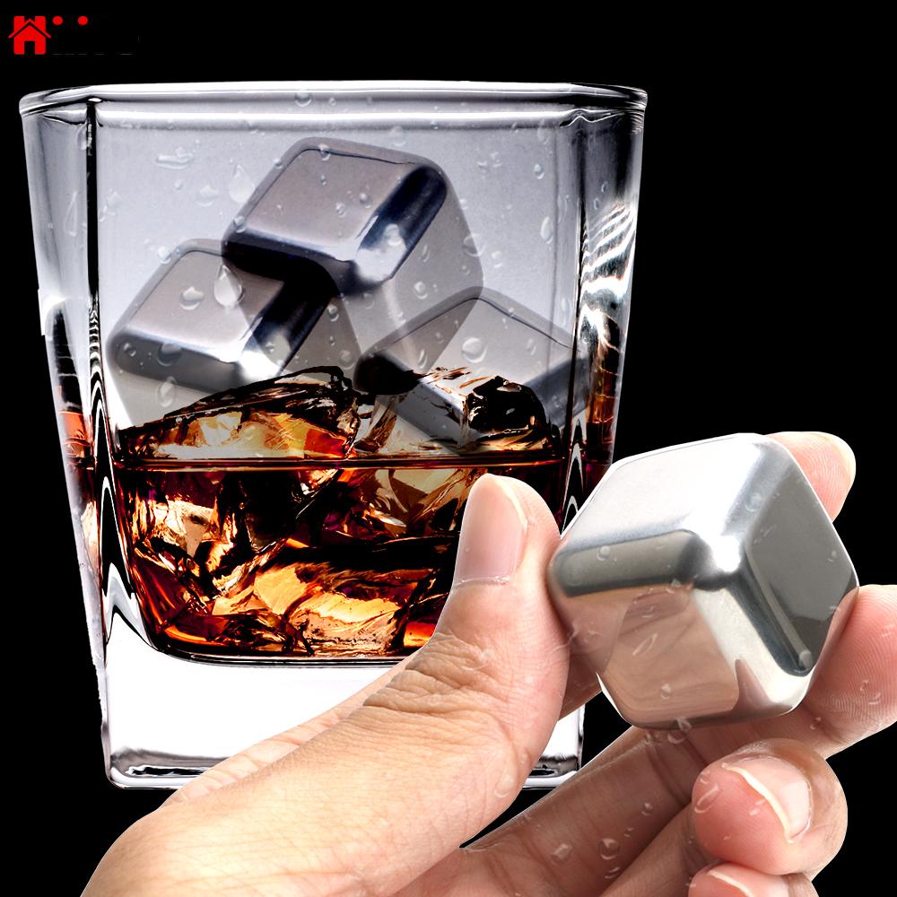 Rvs Ice Cubes 1Pc Bier Drinken Quick Bevroren Ijs Steen Whiskey Cooler Rocks Chilling Stones Voor Whisky Wijn