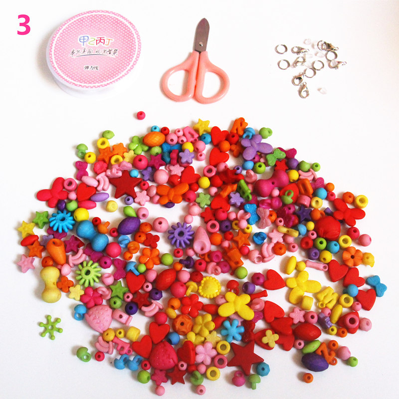 300-400 stk / sæt perler til smykkesæt kit diy tilbehør akryl afstandsstykke løs perle håndlavning børn educatinon legetøj til piger: 3