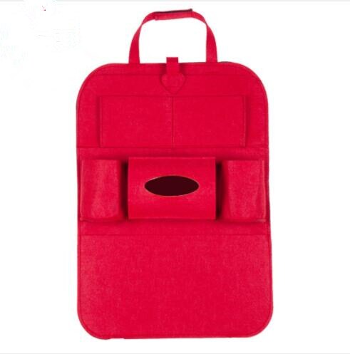 Universelle Wasserdichte Auto Rücksitz Organizer Lagerung Tasche Multifunktionale Humanisierte Lagerung Tasche Filz Abdeckungen Zurück Sitz Taschen: rot