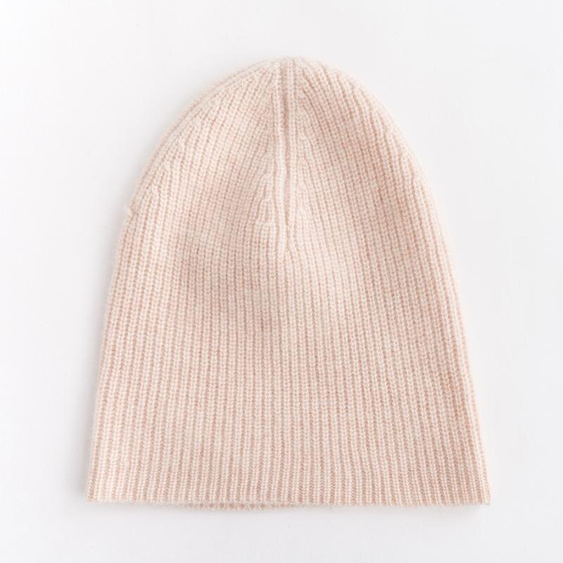 Kvinder hatte 100%  ged cashmere strikket hovedbeklædning efterår & vinter blød hat 3 farver: Beige