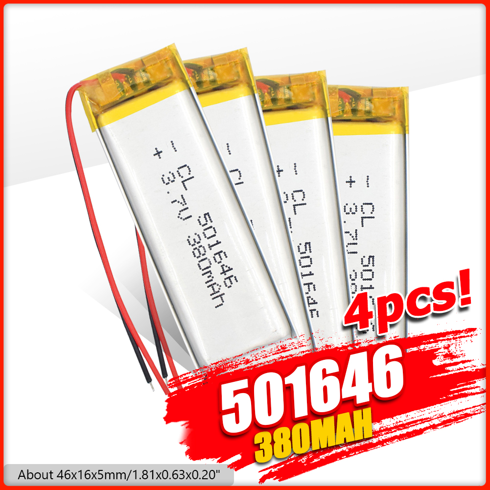 POSTHUMAN 3,7 V 380mAh Li-polymer Batterie 501646 Wiederaufladbare Lithium-Batterie Geeignet für Bluetooth Headset MP3 Batterien