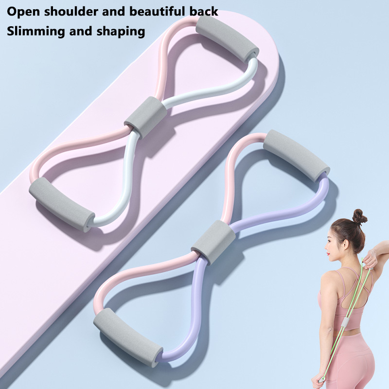 Spantouw Yoga Gym Latex Rubber Arm Weerstand 8-vormige Fitness Sterkte Apparatuur Home Gym Borst Expander Elastische Band