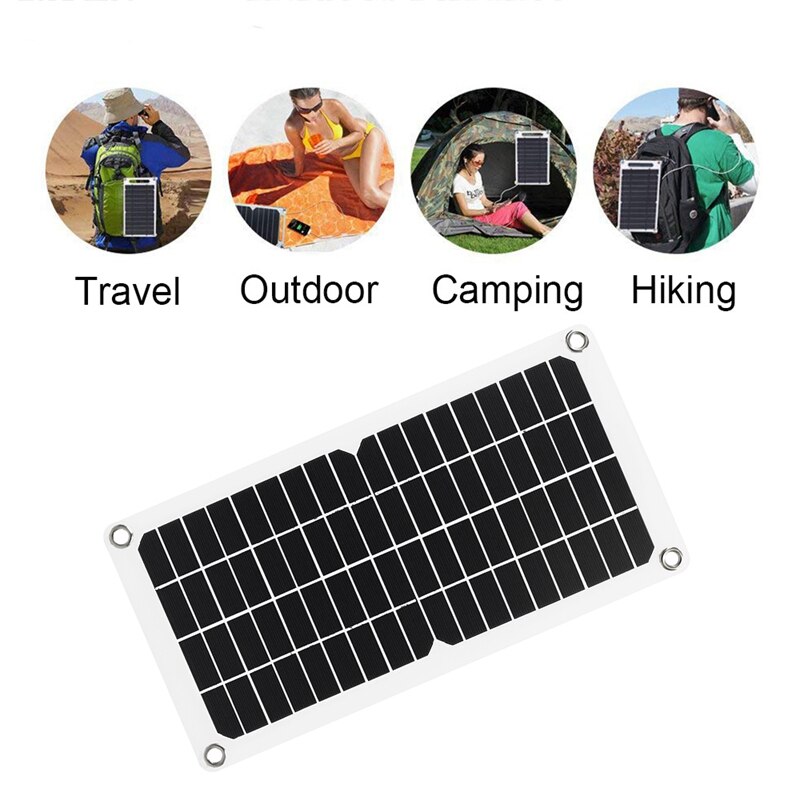 Solar Panel 10W 5V Waterproof Monocrystalline Silicon Solar Power Bank Outdoor Camping Battery Charger