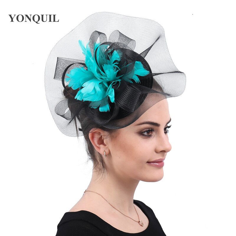 charmant mariage coiffure pour future mariée fantaisie plume fascinator femmes fête chapeau dîner banquet coiffure avec fantaisie plume florale