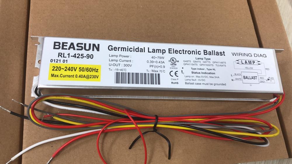 230V Germicidal Lamp Electronic Ballasts UV Ballast RL1-425-90 UL CE Certificates for UV Lamps