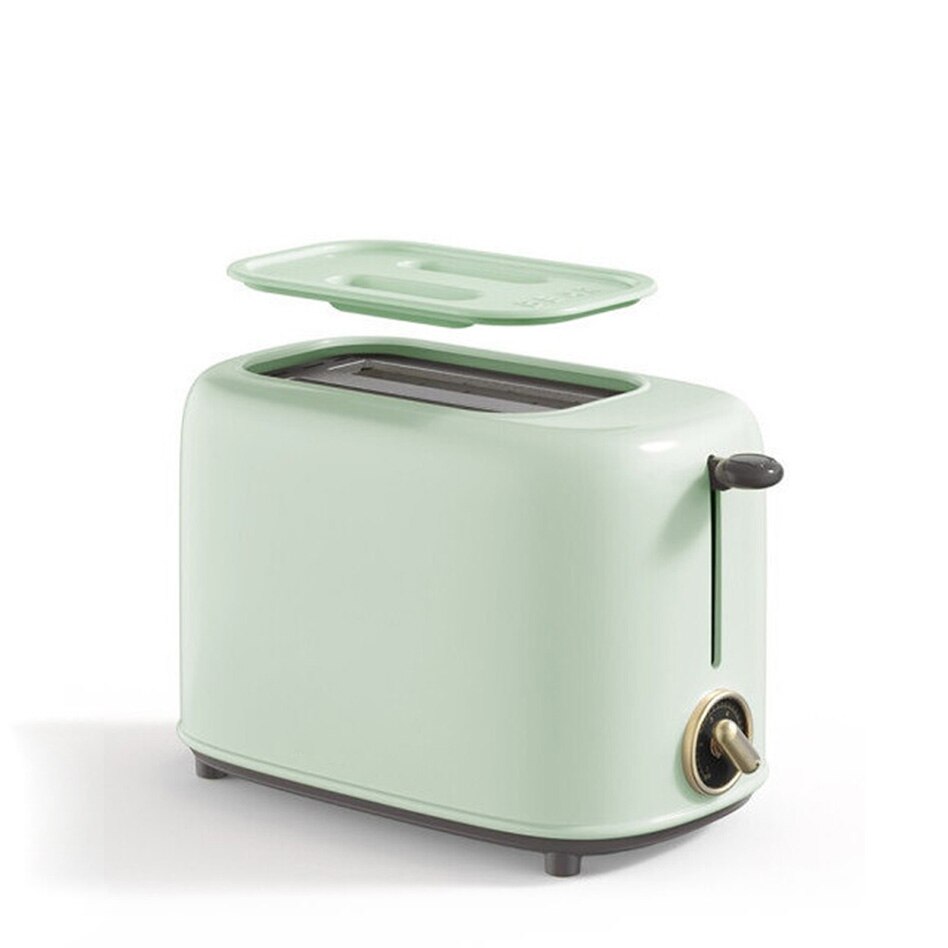 DMWD Electric Bread Toaster 6 degrees of toasting Automatic Breakfast Machine Double-side Heating Sandwich maker With Dust cover: Green