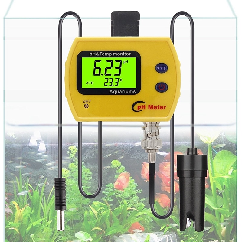Portable numérique LCD en ligne pH TEMP mètre acidimètre Aquarium eau potable moniteur de 0.01 PH électrode analyseur rétro-éclairé