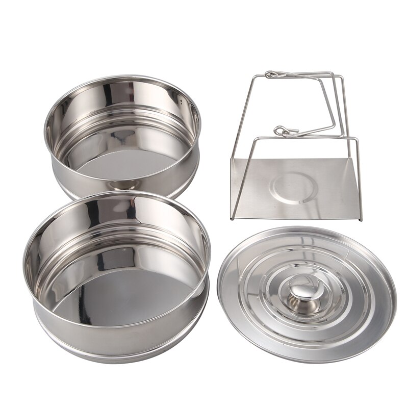 Pressure Pot Accessories,Stackable Steamer Insert Pans Pot for 5 Litres or More Pot Accessories-2 Tier,with 1 Lids&Sling