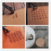 Padrão de impressão de polegar, padrão de tecer, padrão de borda geométrica mão-trabalho de aço design exclusivo ferramentas de trabalho de couro escultura socos