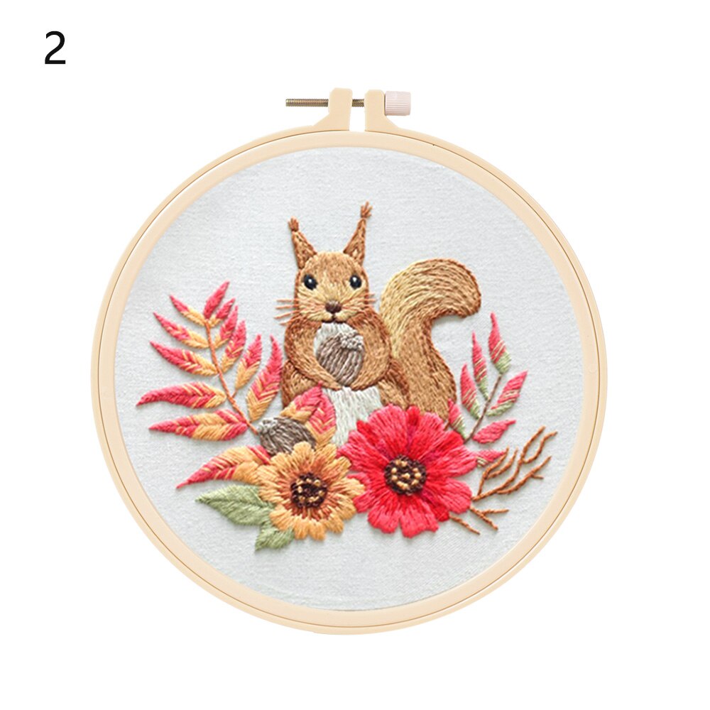 DIY Art Sewing Craft Circle Embroidery Kit Needlework Embroidery Cross Stitch Kits for Beginner Hand-stitched Home Decor: 2