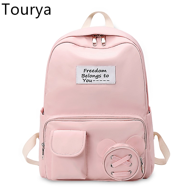 Tourya Waterproof Large Women Backpack Shoulder School Bags For Teenage Girls Travel Laptop Rucksack Bookbags Mochilas