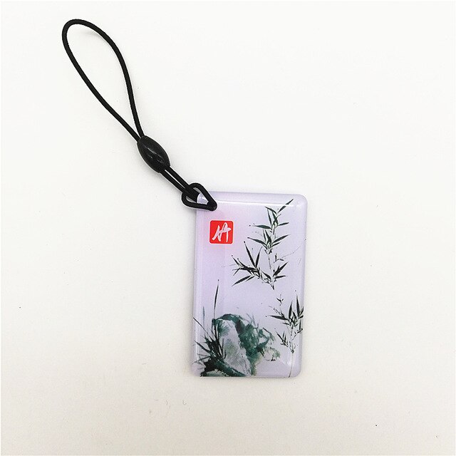Chinese Elements 13.56MHZ MF 1K S50 FM11RF08 F08 NFC Transparent Trops of Glue Card RFID Key Tag Key Ring Token Keychain: Flower 4
