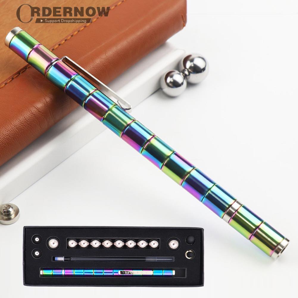 Magnetic Pen And Fun Metal Magnetism Pressure Relief Pen Magnet Water-Based Pen Box Fun Magnet Pen