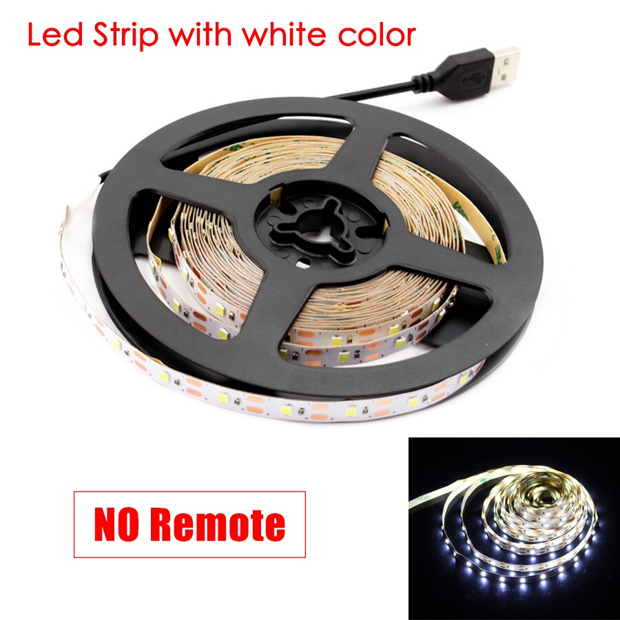 5V RGB LED Strip Light,USB 5 V PC TV Backlight,2835 1 - 5 M 5 V Volt USB Led Strip,RGB Lights Lamp Tape Diode Ribbon: white / 2m