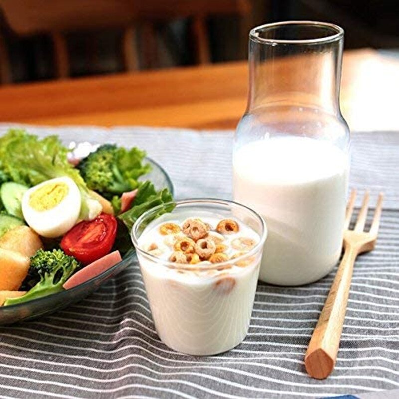 400/550Ml Nachtkastje Koude Ketel Glas Cup Set Hittebestendig Water Kruik Melk Sapkop Slaapkamer Nachtkastje glas Mondwater Fles