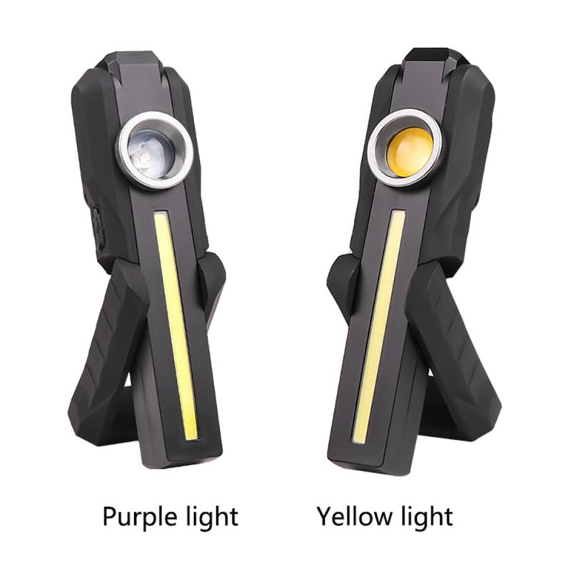 Portable LED Work Light Auto Repair Maintenance Light Magnet Charging Emergency Light COB USB Charging Standable Flashlight