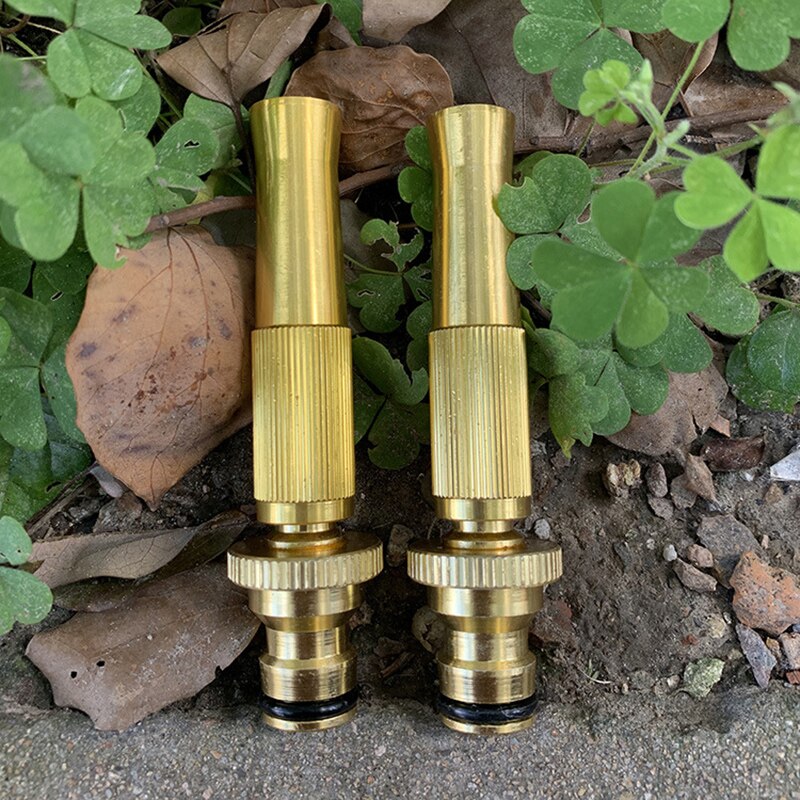 Adjustable High Pressure Hose Nozzle Brass Water Hose Nozzle For Garden Hoses Fits Standard Hoses Garden Sprayer Spray Nozzle: 2pcs