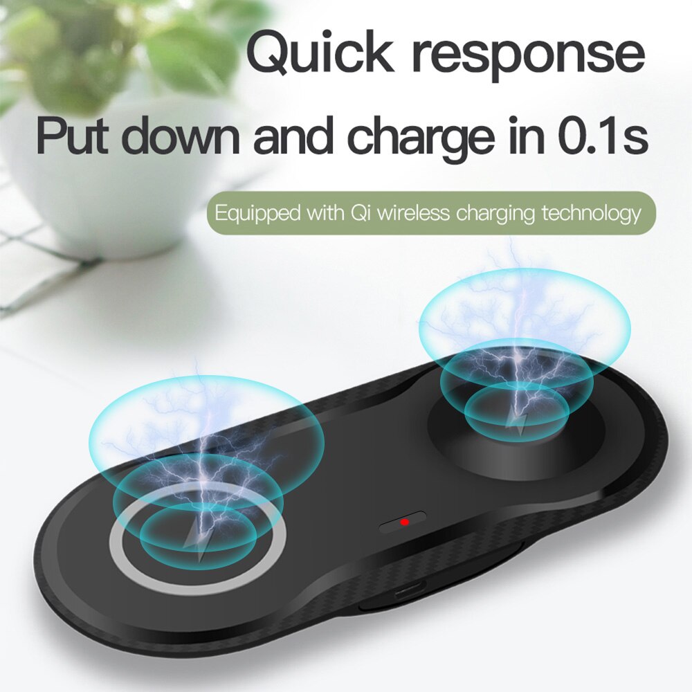 FDGAO 2 in 1 Qi Wireless Charging Dock Station for iPhone 12 11 Pro X XS MAX XR For Apple Watch SE 6 5 4 3 10W Fast Charger Pad