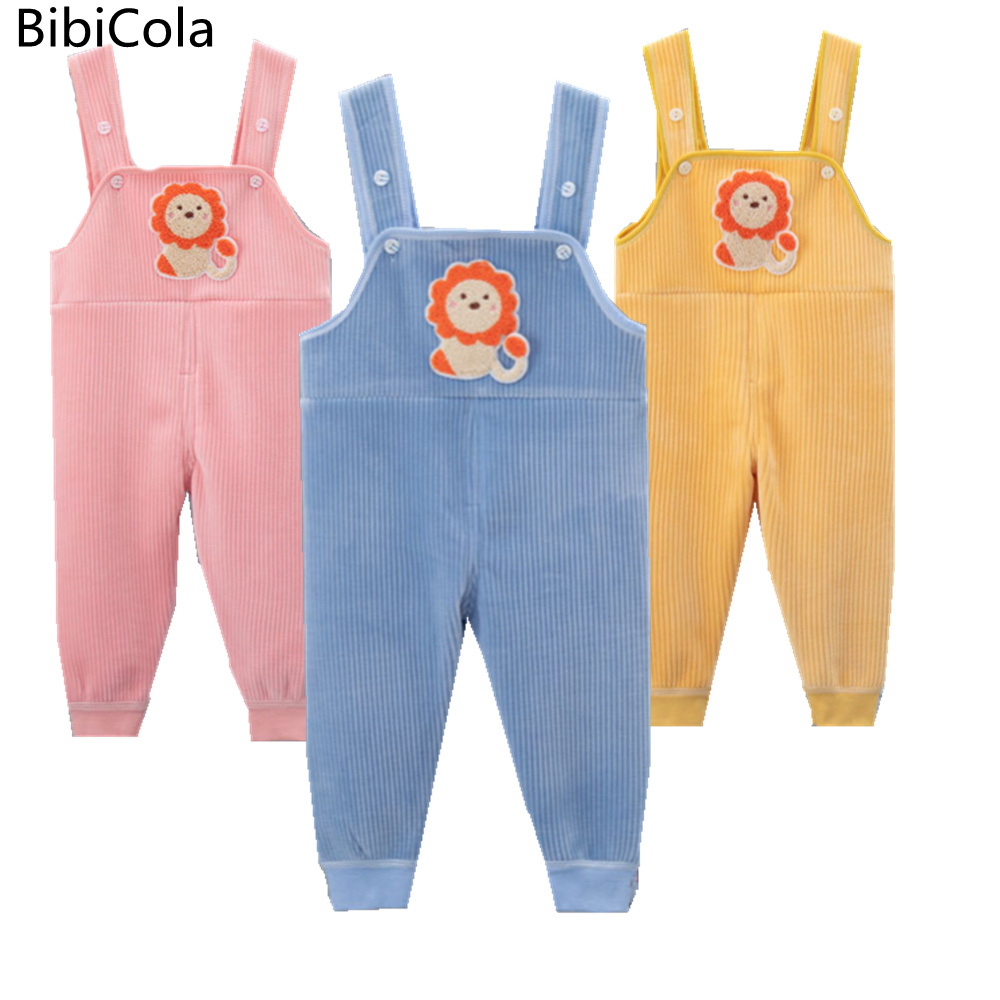Baby Boy Plus Fluwelen Overalls Knit Herfst Winter Kinderen Snoep Harembroek Jongens Meisjes Pocket Gebreide Overalls Jumpsuits
