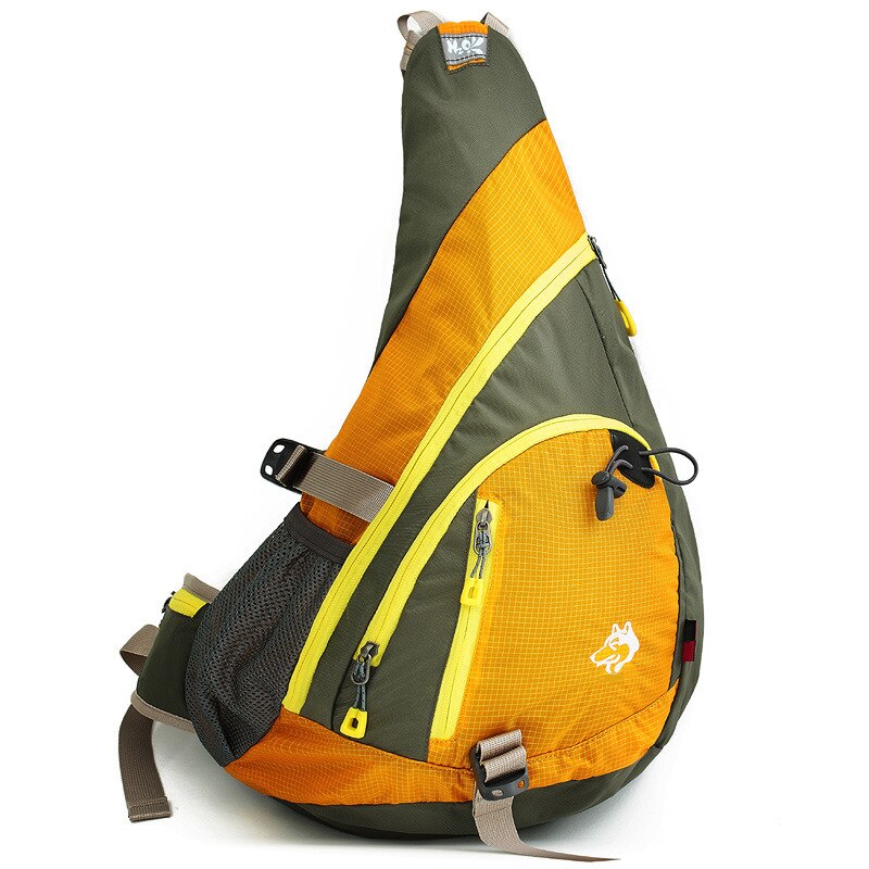 Jungle king udendørs vandtæt multifunktionel sport bjergbestigning brystpose skulder skrå rygsæk camping rejse lomme: Gul farve
