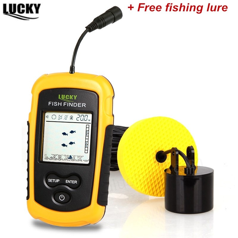 LUCKY FF1108-1 Portable Deeper Sonar Pesca Sensor Sounder LCD Fishing Alarm Transducer Fishfinder 0.7-100m fishing echo sounder