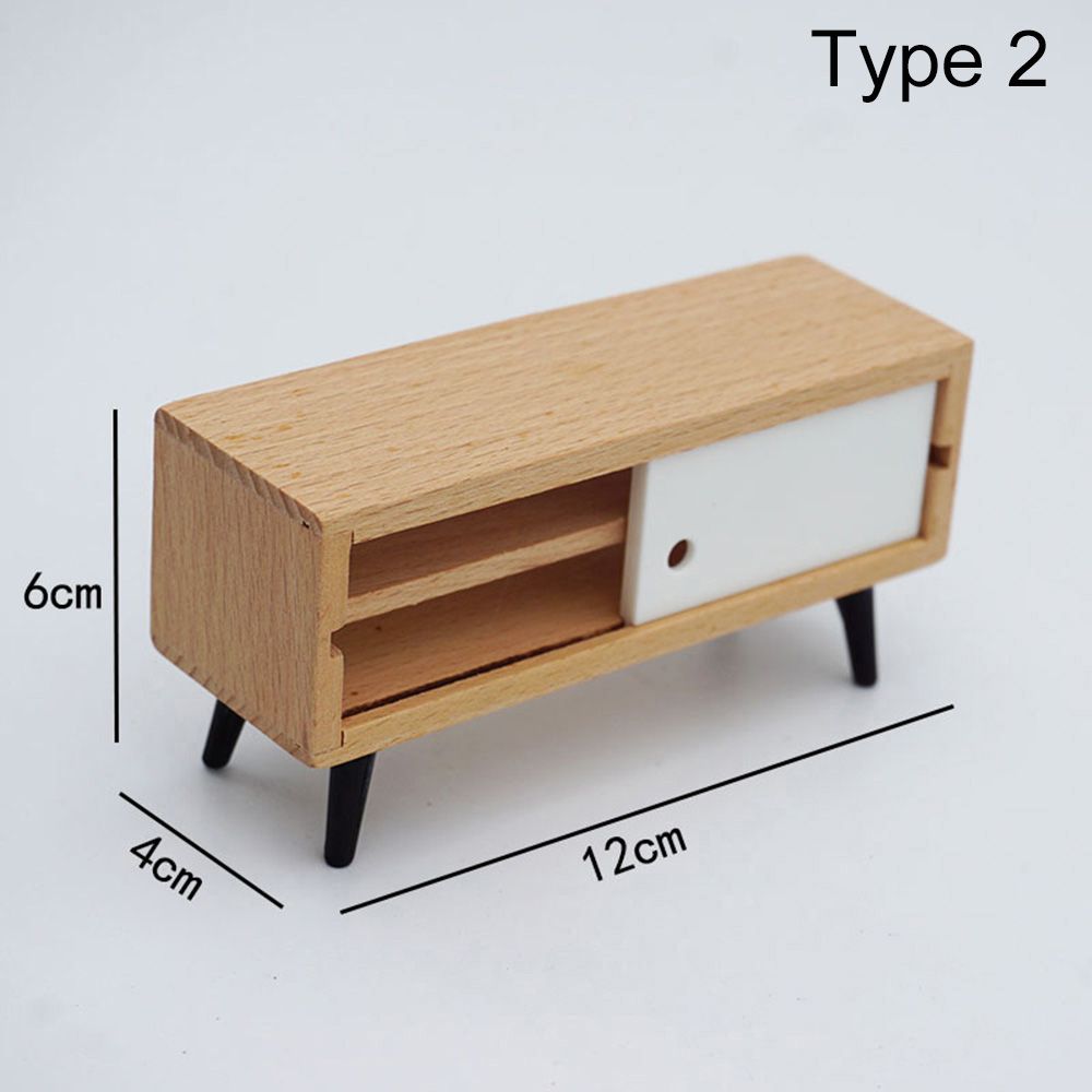 1:12 Schaal Poppenhuis Miniatuur Meubels Sofa Bed Kledingkast Tv Kast Mini Inrichting Scene Model Spelen Huis Micro Landschap: Type 2