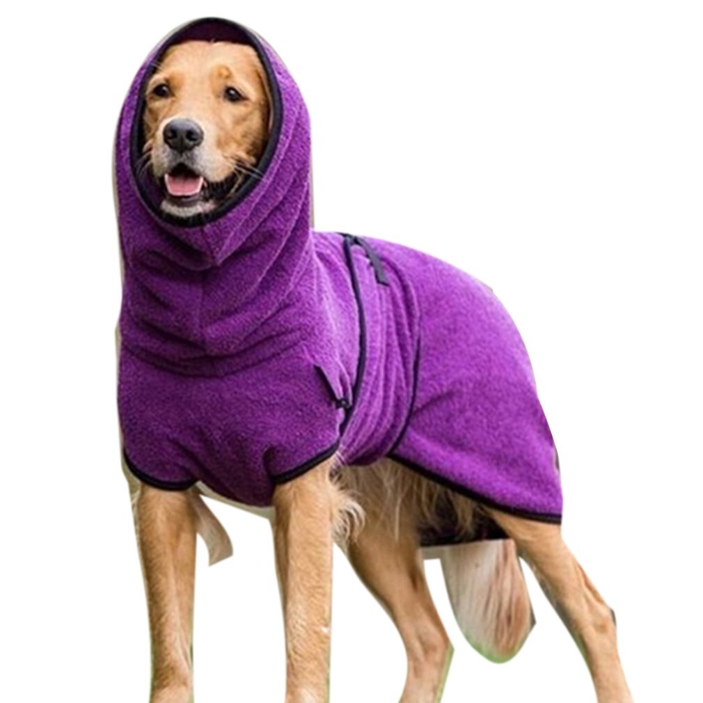 S-5XL universal pet cão engrossar aquecimento roupas velo veludo golden retriever cães grossos casacos quentes roupas suprimentos para animais de estimação: Purple / M