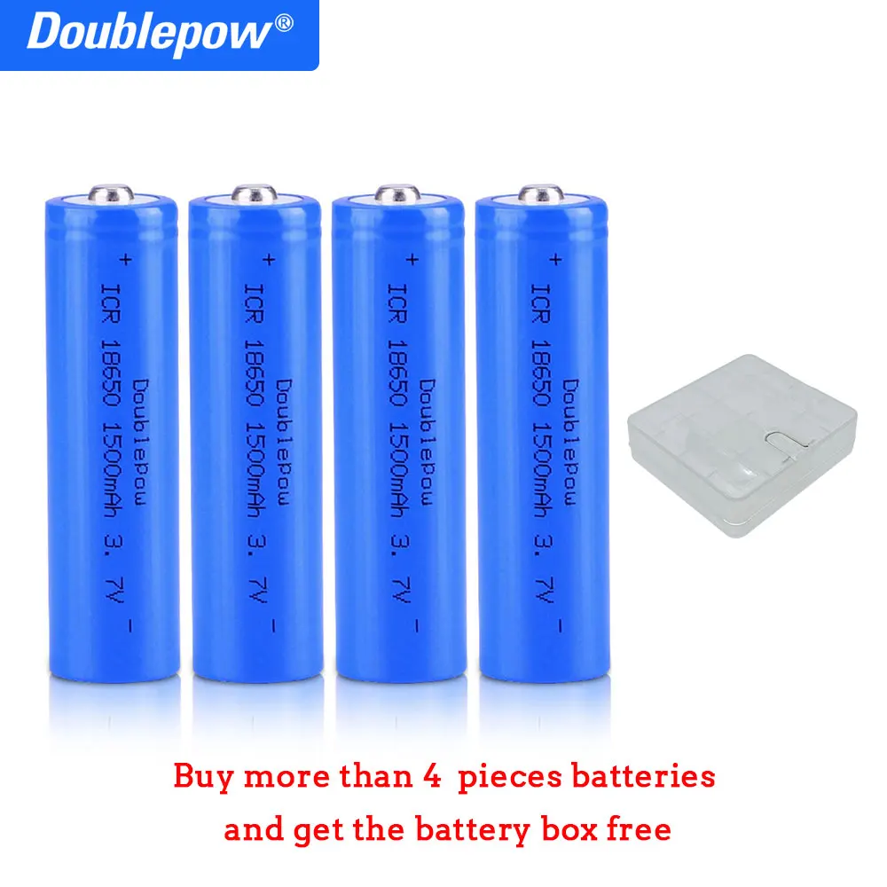 3.7V 18650 1500mah Rechargeable Lithium Battery for Flashlight Solar Lights Small Fans True Capacity 100% Original