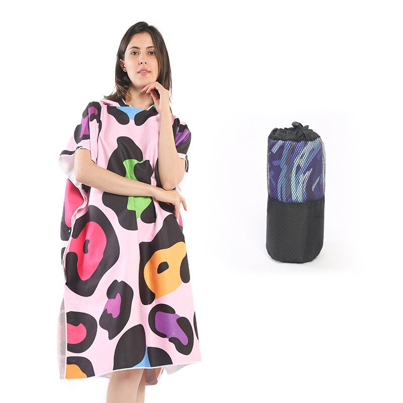 Szybkoschnący szlafrok kąpielowy, ręcznik plażowy z kapturem, ręcznik plażowy dla dorosłych, ponczo, ręczniki damskie, męskie, peleryna robić pływania: 9